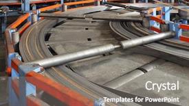  Presentation with steel factory - Amazing theme having water jet cutting process - machine for welding steel pipes backdrop and a  colored foreground