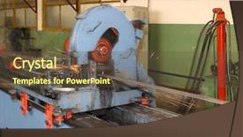  Presentation with steel factory - Audience pleasing presentation consisting of water jet cutting process - machine for welding steel pipes backdrop and a  colored foreground