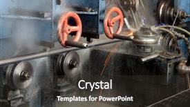  Presentation with steel factory - PPT layouts featuring water jet cutting process - machine for welding steel pipes background and a  colored foreground