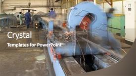  Presentation with steel factory - Amazing slide deck having elegant design with a soft blue wave backdrop and a  colored foreground.