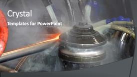  Presentation with water pipes - Presentation featuring water jet cutting process - machine for welding steel pipes background and a  colored foreground