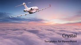  Presentation with water technology - PPT layouts featuring water jet technology - small private jetplane flying above background and a light gray colored foreground