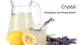  Presentation with lavender business - PPT theme featuring water jug - lavender lemonade isolated on white background and a white colored foreground