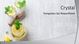  Presentation with lemonade - Audience pleasing slide deck consisting of water jug - lemonade with lemon mint backdrop and a white colored foreground