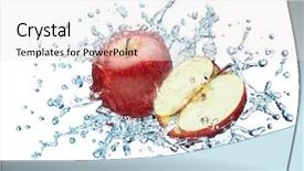  Presentation with water splash - Audience pleasing PPT theme consisting of water juicy apple with splash backdrop and a sky blue colored foreground