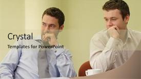  Presentation with business group meeting - Audience pleasing slides consisting of water law - group of business men backdrop and a  colored foreground