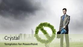  Presentation with salinity steress nin plant - Colorful slide set enhanced with water law - image of businessman watering plant backdrop and a mint green colored foreground