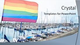  Presentation with gay flag - Colorful slide deck enhanced with water law - waving gay flag and anchored backdrop and a  colored foreground