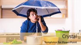  Presentation with neighbors - Amazing slide set having water leakage from the neighbors backdrop and a yellow colored foreground