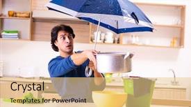  Presentation with neighbors - PPT layouts enhanced with water leakage from the neighbors background and a lemonade colored foreground