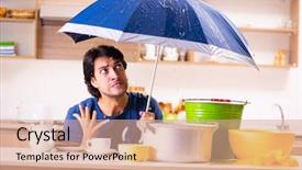  Presentation with neighbors - Slide set with water leakage from the neighbors background and a coral colored foreground