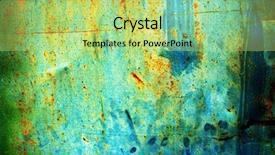  Presentation with metal - Colorful PPT theme enhanced with water levels - rusty metal surface backdrop and a  colored foreground