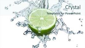  Presentation with fruit splash - Beautiful PPT theme featuring water lime cucumber with splash backdrop and a sky blue colored foreground
