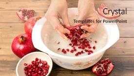  Presentation with pomegranate - Slide set consisting of water making the membrane float background and a coral colored foreground