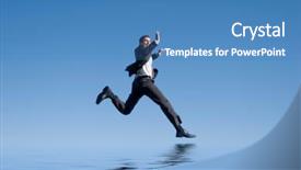  Presentation with water management - Amazing theme having water management - businessman jumping in the air backdrop and a teal colored foreground