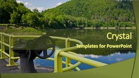  Presentation with water dam - Slide set having water management - dam in pilichowice poland background and a tawny brown colored foreground