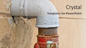  Presentation with water pipe - Audience pleasing PPT theme consisting of water management - old fire pipe backdrop and a lemonade colored foreground