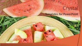  Presentation with water bamboo - Presentation with water-melon-and-melon background and a coral colored foreground
