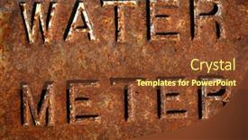  Presentation with water meter - Slide set featuring water-meter-cover-rusted-rusty background and a tawny brown colored foreground