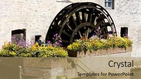  Presentation with water - Beautiful presentation theme featuring water mill bayeux normandy france backdrop and a coral colored foreground