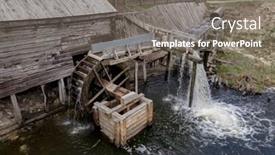  Presentation with under water - Slides having water-mill-wheel-rotates-under background and a gray colored foreground
