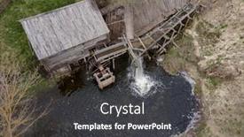  Presentation with under water - Slide deck consisting of water-mill-wheel-rotates-under background and a dark gray colored foreground