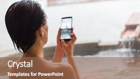  Presentation with hot spring - Slides featuring water mineral bath - rear view of asian mature background and a tawny brown colored foreground