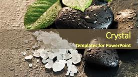  Presentation with mineral - Theme consisting of water mineral bath - wet black stones green leaves background and a  colored foreground