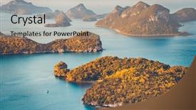  Presentation with water park - Slide deck with water mu ko ang thong background and a mint green colored foreground