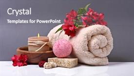  Presentation with spa - Colorful theme enhanced with water nature bath - spa background shallow dof backdrop and a gray colored foreground