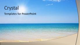  Presentation with sky blue - Colorful slides enhanced with water ocean - tropical sea and blue cloudy backdrop and a  colored foreground