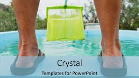  Presentation with water leaf - Amazing PPT theme having water of a swimming pool backdrop and a light blue colored foreground