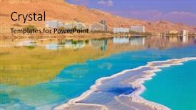  Presentation with sea water - Colorful slide deck enhanced with water of the dead sea backdrop and a coral colored foreground