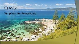  Presentation with tahoe - Colorful presentation theme enhanced with water of the lake tahoe backdrop and a light blue colored foreground