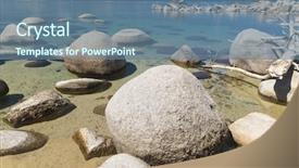  Presentation with tahoe - Audience pleasing presentation theme consisting of water of the lake tahoe backdrop and a ocean colored foreground