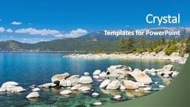  Presentation with tahoe - Amazing theme having water of the lake tahoe backdrop and a teal colored foreground