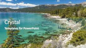  Presentation with tahoe - Audience pleasing slide set consisting of water of the lake tahoe backdrop and a teal colored foreground