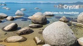  Presentation with clear water - Presentation theme featuring water of the lake tahoe background and a teal colored foreground