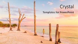  Presentation with florida beach - Colorful PPT theme enhanced with water on american beach southwest backdrop and a light blue colored foreground
