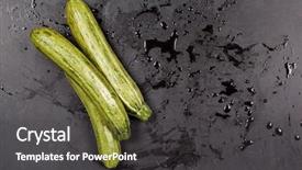  Presentation with water rain drop hanging on a fresh green leaf - Slide deck with water on black background top background and a dark gray colored foreground