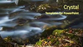  Presentation with river flowing - Cool new theme with water on river over rocks backdrop and a  colored foreground