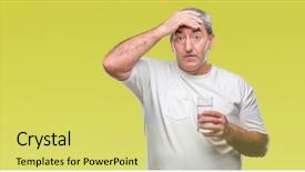  Presentation with drinking glass - Cool new slide deck with water over isolated background stress backdrop and a  colored foreground