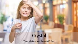  Presentation with drinking glass - Cool new slides with water over isolated background stress backdrop and a  colored foreground