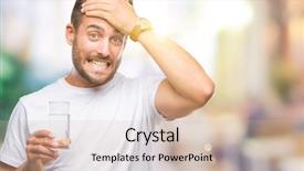  Presentation with child drinking water from glass - Colorful theme enhanced with water over isolated background stress backdrop and a  colored foreground