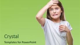  Presentation with drinking glass - Presentation theme consisting of water over isolated background stress background and a  colored foreground