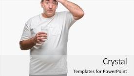  Presentation with drinking glass - Beautiful PPT layouts featuring water over isolated background stress backdrop and a  colored foreground