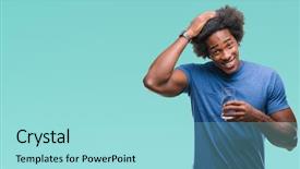  Presentation with child drinking water from glass - Beautiful PPT theme featuring water over isolated background stress backdrop and a  colored foreground