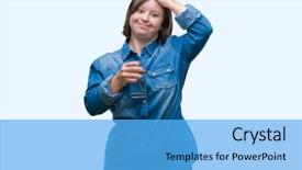  Presentation with down syndrome - Slide deck consisting of water over isolated background stress background and a  colored foreground