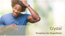  Presentation with child drinking water from glass - Theme enhanced with water over isolated background stress background and a soft green colored foreground