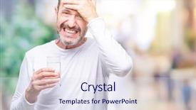  Presentation with drinking glass - Slides having water over isolated background stress background and a sky blue colored foreground